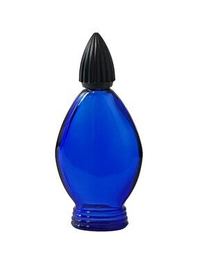 Vintage Bourjois Cobalt Blue Glass Empty Perfume Bottle Gothic Art Deco
